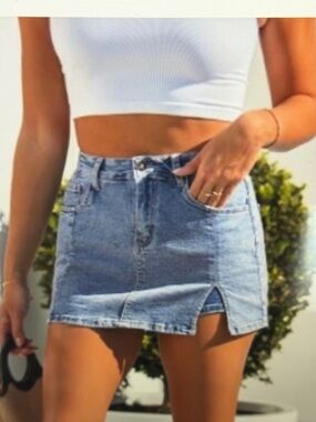 Luvamia Denim Mini Skort SzS NWT